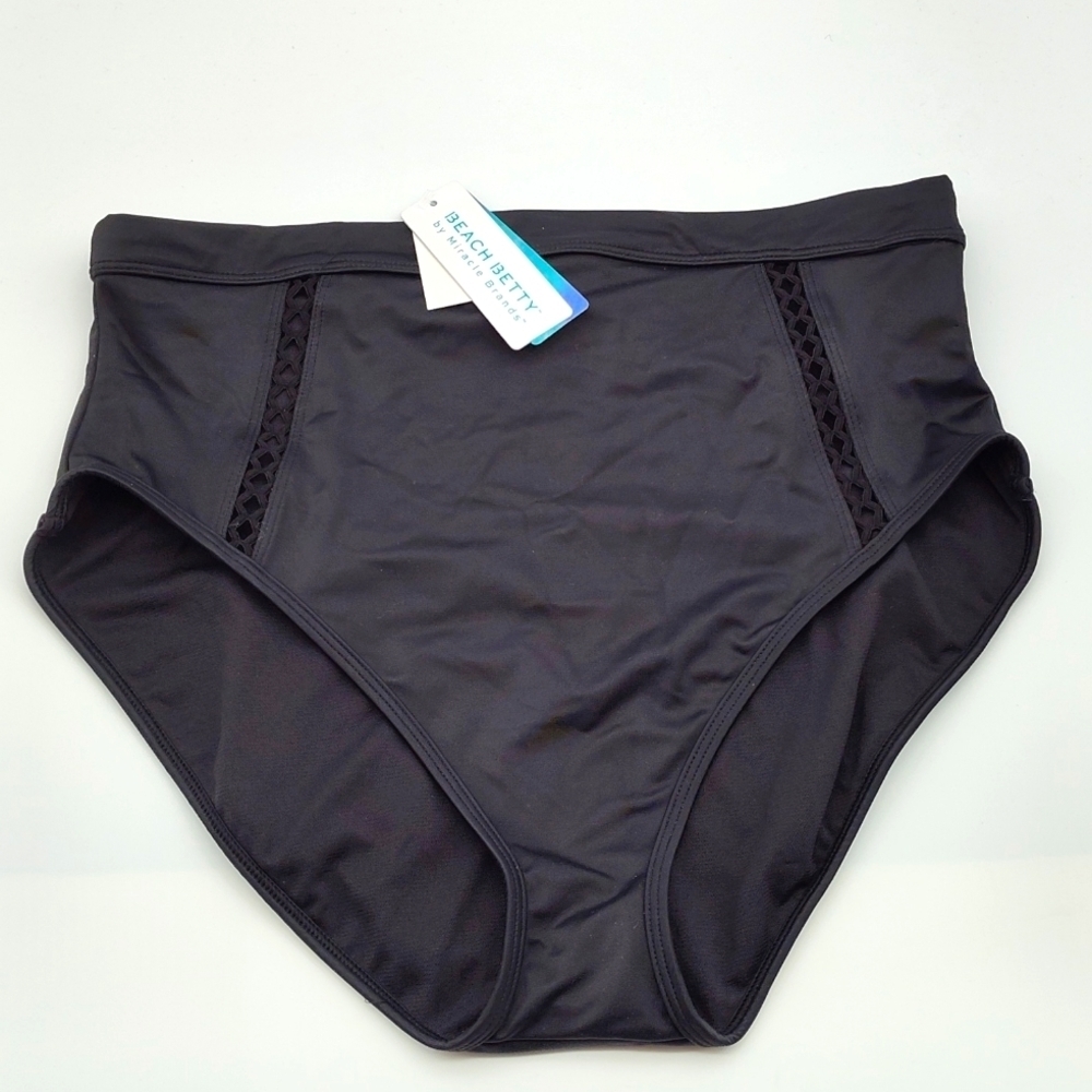 NWT Beach Betty High RIse Bikini Bottoms in black - Picture 2 of 9